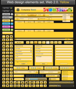 Web design elements yellow clipart