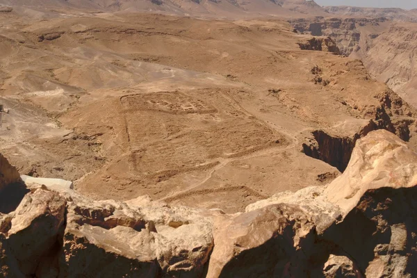 在沙漠中的古罗马阵营的挖掘 — 图库照片