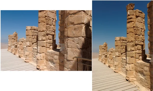 Ruiny starożytnych kolumnada w Pałac masada — Zdjęcie stockowe