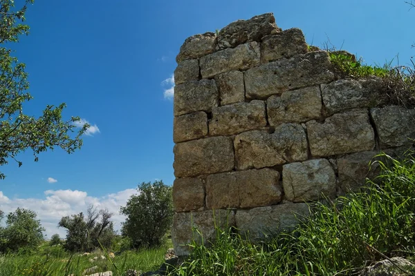 Antike Ruinen auf dem grünen Hügel — Stockfoto