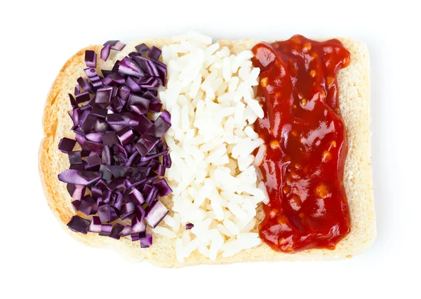 Sanduíche com uma bandeira da França — Fotografia de Stock