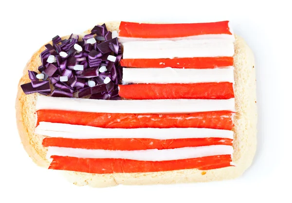 Sandwich with a flag of the USA — Stock Photo, Image