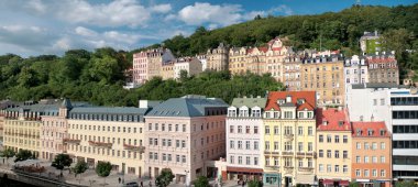 Panorama city center in Karlovy Vary clipart