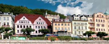 Panorama of Karlovy Vary in Czech Republic clipart