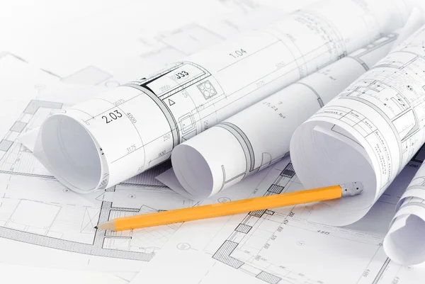Part Architectural Project Pencil — Stock Photo, Image
