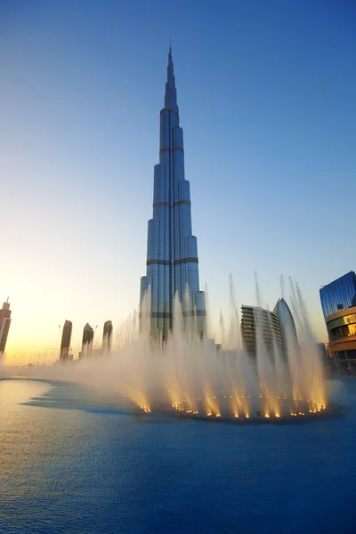 Burj-Khalifa-Brunnen — Stockfoto