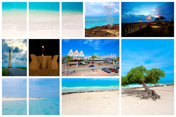 Verzameling van natuur foto's uit het Caribisch gebied eiland aruba — Stockfoto