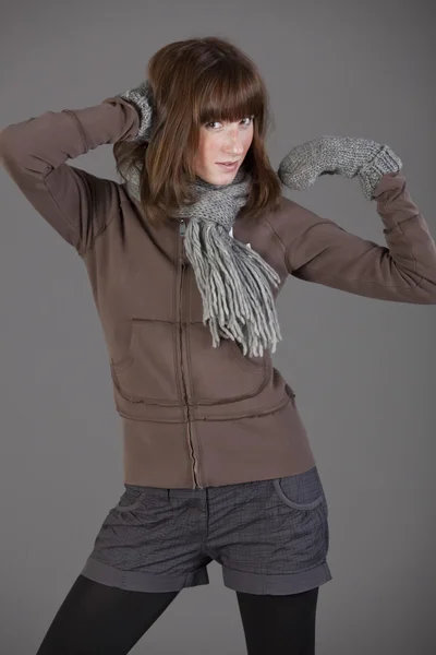 Winter mode vrouw — Stockfoto