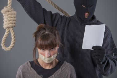 Kidnapper demands ransom clipart