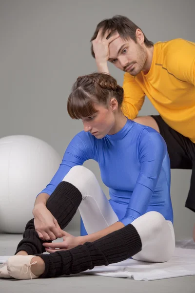 Frustrated personal trainer — Stock Photo, Image