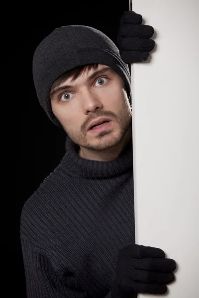 Surprised burglar — Stock Photo, Image