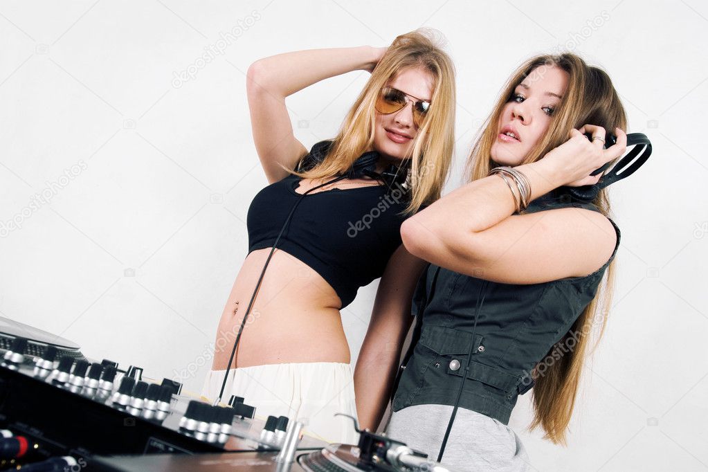 Two female DJs at the turntables