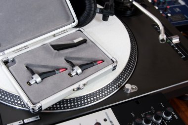 High-class audio gear for hip-hop disc jockey clipart