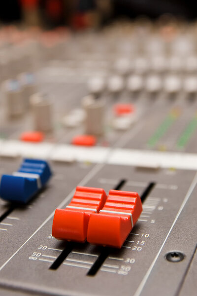 Close shot of professional audio recording equipment for multiple purposes