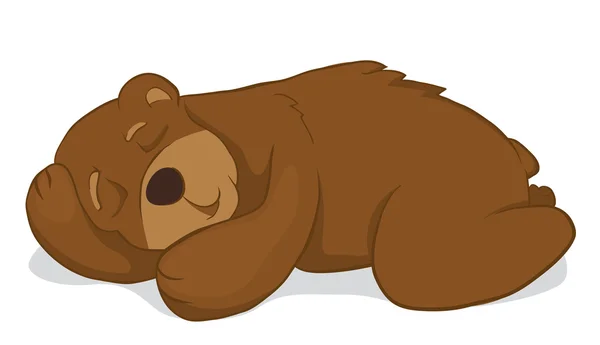 Sleeping Bear Isolato Sfondo Bianco — Vettoriale Stock