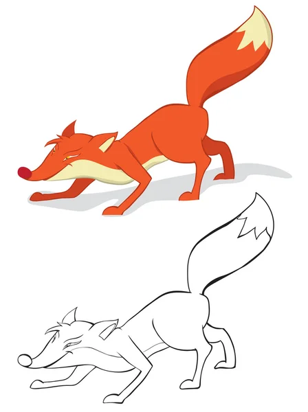 Весело Red Fox Цвет Структура — стоковый вектор