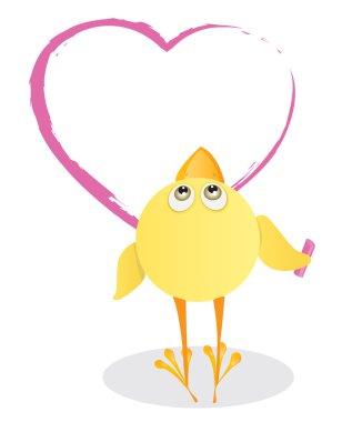 Chicken and heart. clipart