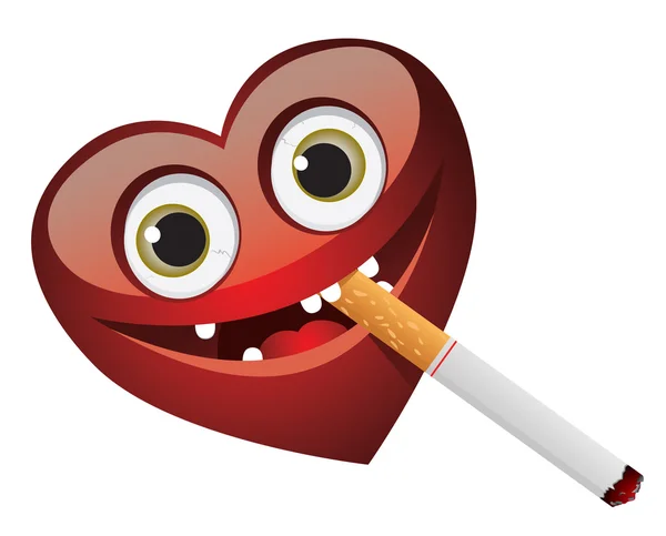Καρδιά και τσιγάρο — Διανυσματικό Αρχείο