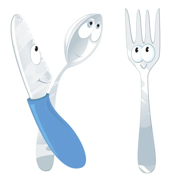 Cuchillo-tenedor-cuchara — Vector de stock