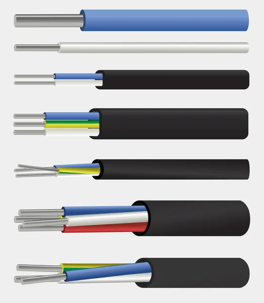 Elektriska aluminium kabel Vektorgrafik