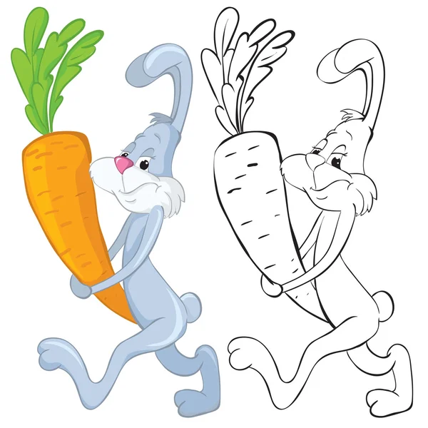 Bunny och morot — Stock vektor