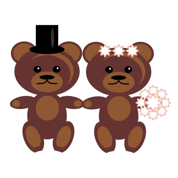 Pair of teddy bears — Stock Vector