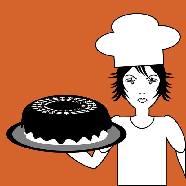 Cocinar con pastel — Archivo Imágenes Vectoriales