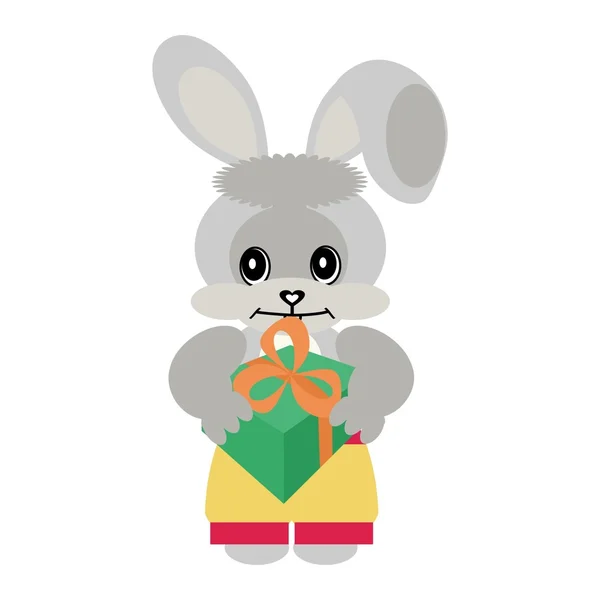 尼斯野兔与礼物 — 图库矢量图片