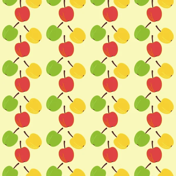 Nahtloser Hintergrund mit Äpfeln — Stockvektor