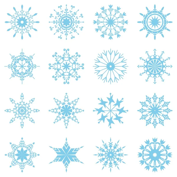 Conjunto con copos de nieve — Archivo Imágenes Vectoriales