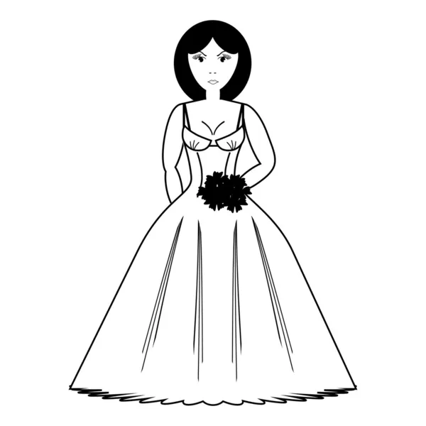 婚纱礼服的女孩 — 图库矢量图片