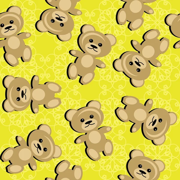 Fond sans couture avec des ours en peluche — Image vectorielle