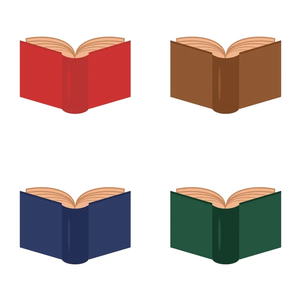 Four books on white background — Stock Vector