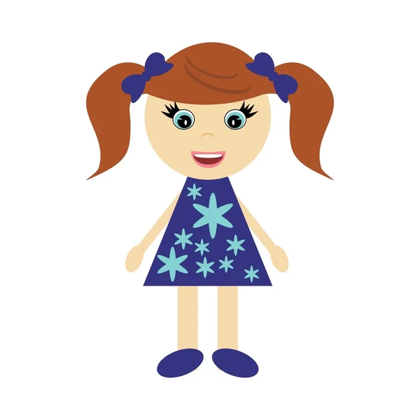 Nice little girl with bows — Stock Vector