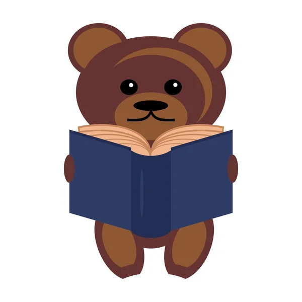 Teddybär mit Buch — Stockvektor