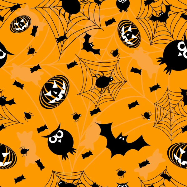 Stock vector Halloween orange seamless