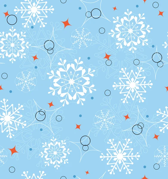 Blauwe sneeuwvlokken naadloze — Stockvector
