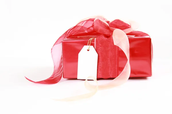 Röd jul presentförpackning — Stockfoto
