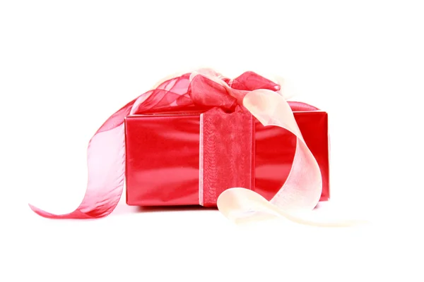 Caja de regalo de Navidad roja — Foto de Stock