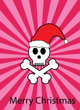 Skull in santa hat clipart