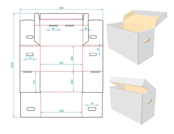 瓦楞纸的箱 — 图库矢量图片