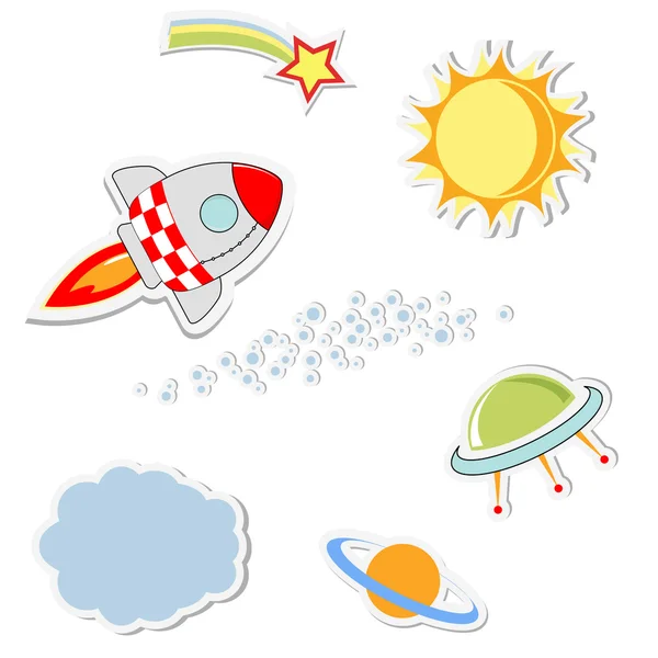 Set of cool space stickers — Stock Photo, Image