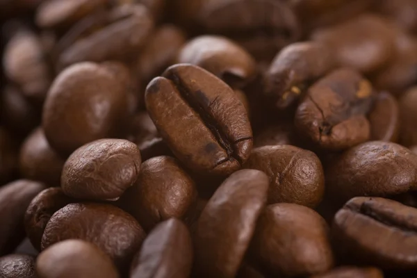 Tmavá kávová zrna — Stock fotografie