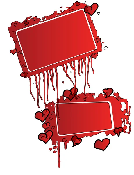 Bandeiras Valentine Grunge — Vetor de Stock