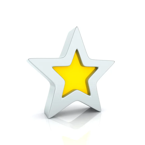 Illustration Metallic Reflective Star White — Stock Photo, Image