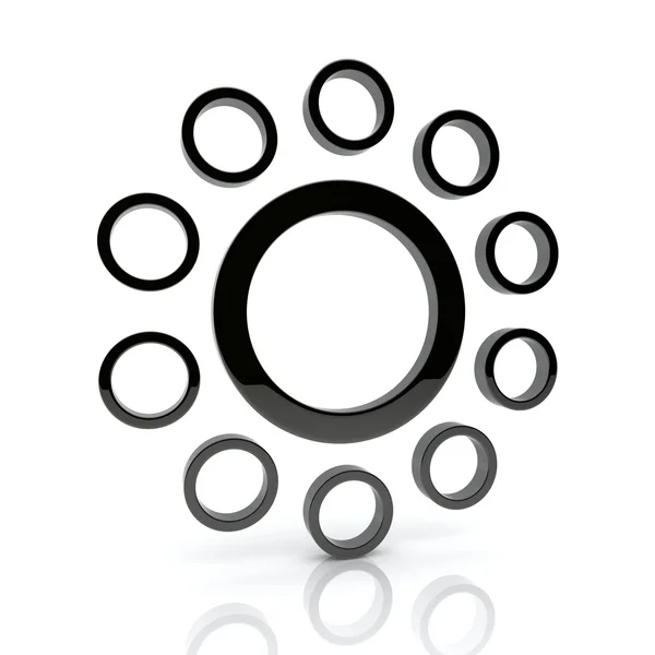Černé kruhy — Stock fotografie