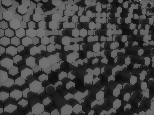 Abstrakt Svart Bakgrund Med Dynamisk Hexagoner — Stockfoto