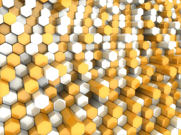 Abstrakt Orange Bakgrund Med Dynamisk Hexagoner — Stockfoto