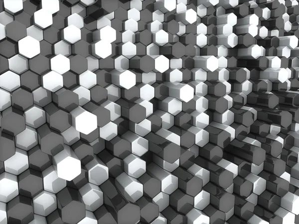 Vit svart hexagoner — Stockfoto