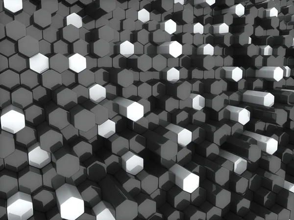Zwarte en witte zeshoeken — Stockfoto